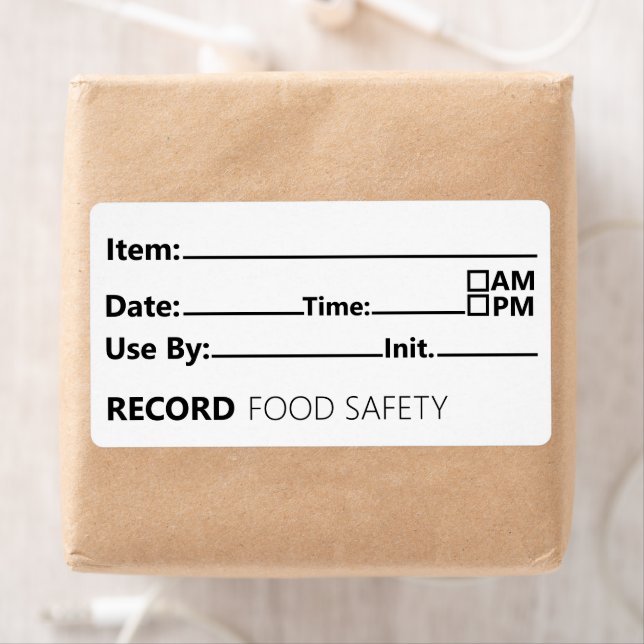 Food Safety Date Record Keeping Label (Insitu)