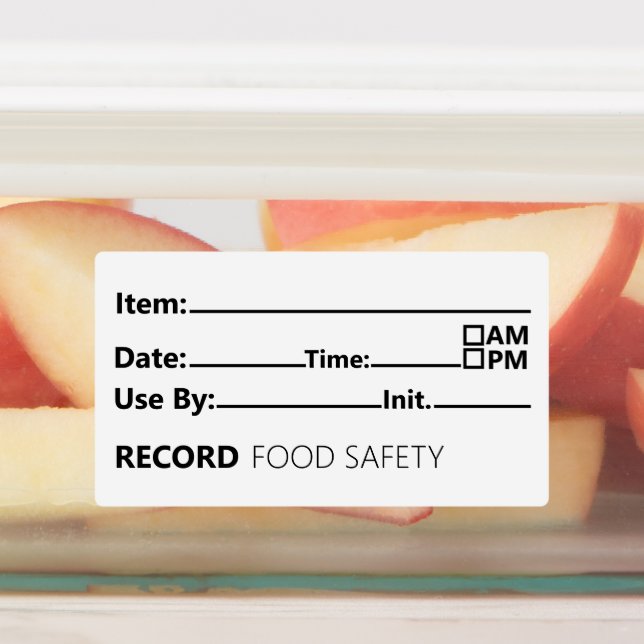 Food Safety Date Record Keeping Labels (Affixed)