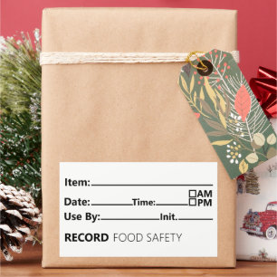 Food Safety Date Record Keeping Rectangular Sticker