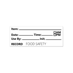 Food Safety Date Record Keeping Rubber Stamp