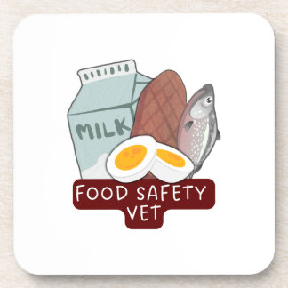 Food Safety Vet–Veterinary Food Inspection Design Beverage Coaster