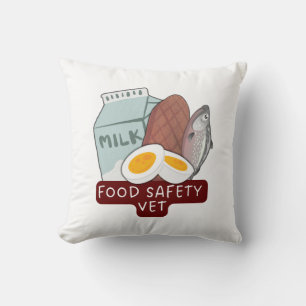 Food Safety Vet–Veterinary Food Inspection Design Throw Pillow