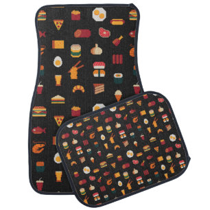 Food seamless pixel art pattern,fabric textures,is car floor mat