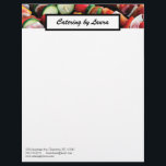 Food Service Catering Restaurant Bistro Letterhead<br><div class="desc">Vegetable shish kebabs are the colorful banner on this letterhead for any food service business--catering,  restuarants,  cafes,  personal chefs,  and many more.  Eye-catching and professional!</div>