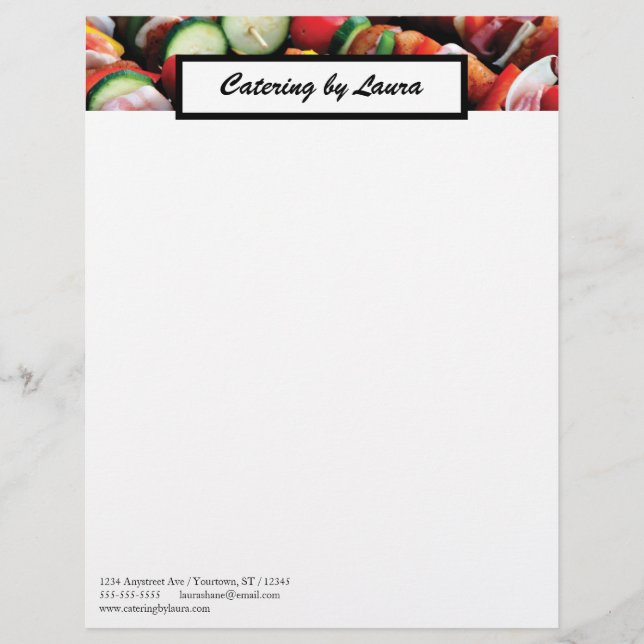 Food Service Catering Restaurant Bistro Letterhead (Front)