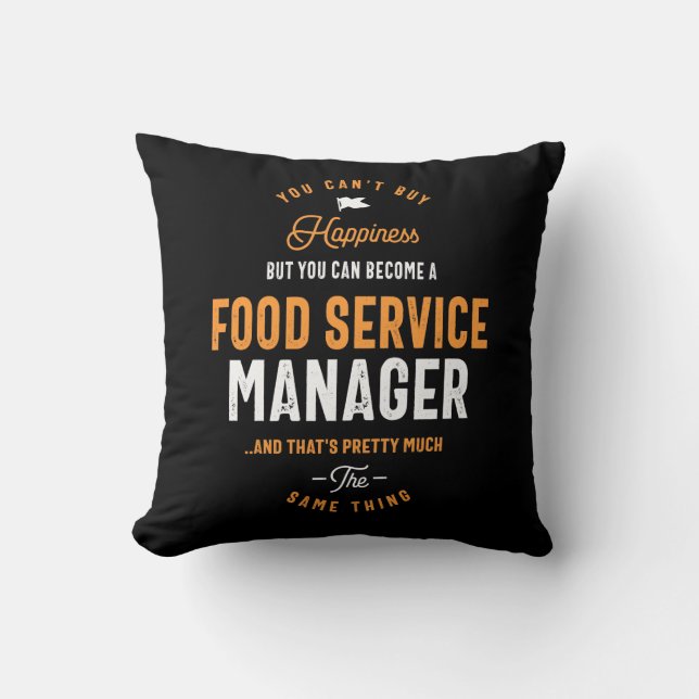 Food Service Manager Throw Pillow (Front)