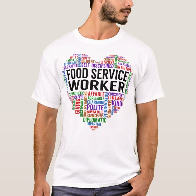 Food Service Worker Heart T-Shirt (Front)