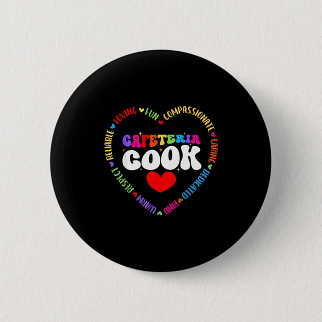 Food Services Crew Cafeteria Cook Helper School Sq Button (Front)