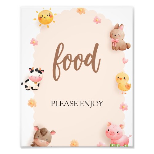 Food Sign For Baby Shower