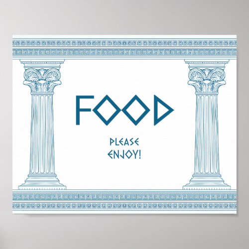 Food sign for blue toga party theme