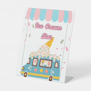 Food Sign Ice Cream Bar For Birthday Party