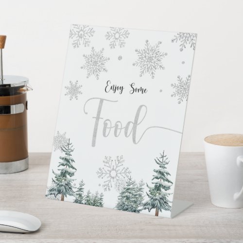 Food sign silver baby shower winter sign