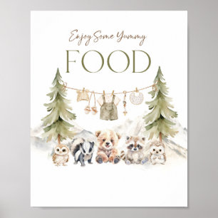 Food Sign Woodland Adventure Boy Baby Shower