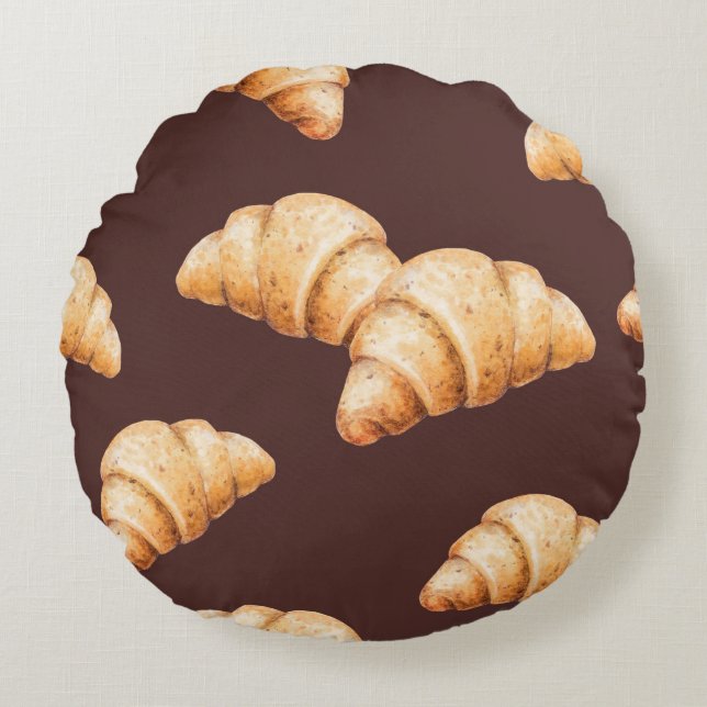 food sketch delicious beautiful desserts and pastr round pillow (Front)