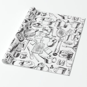 Food Sketch Wrapping Paper
