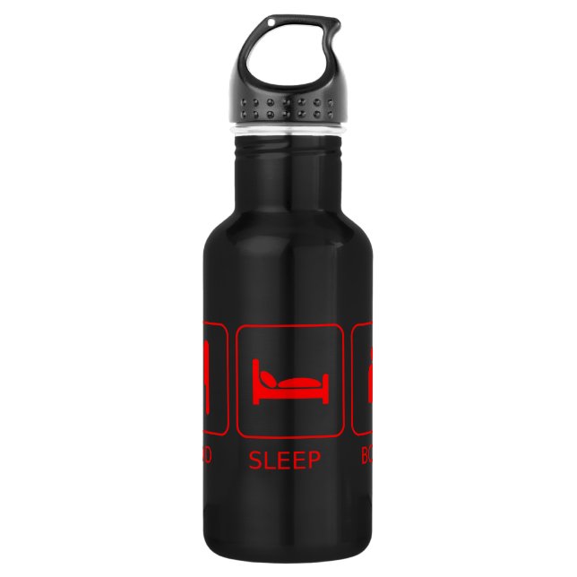 Food Sleep Books Stainless Steel Water Bottle (Front)