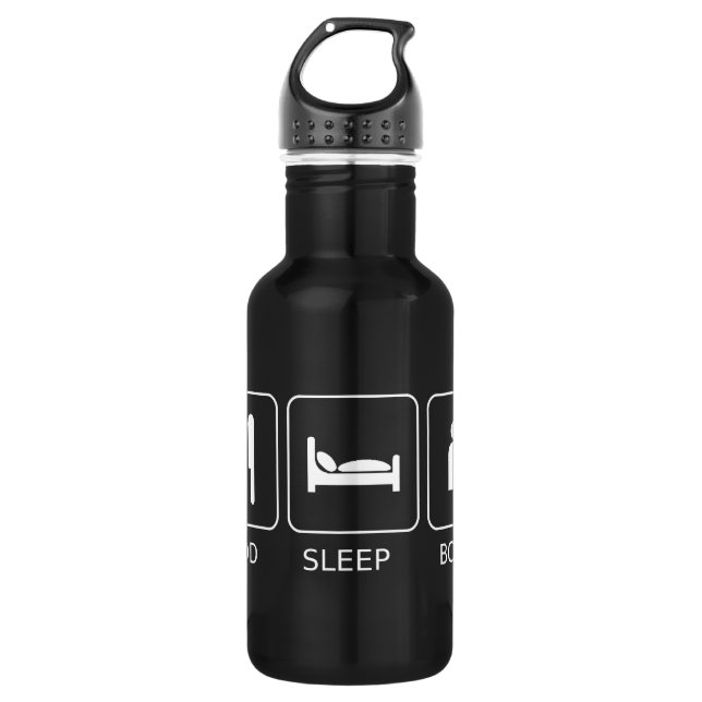 Food Sleep Books Water Bottle (Front)