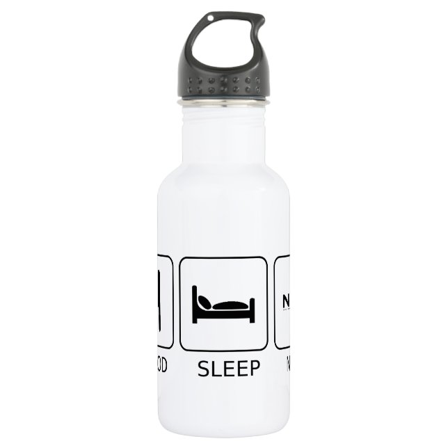 Food Sleep NCIS Stainless Steel Water Bottle (Front)