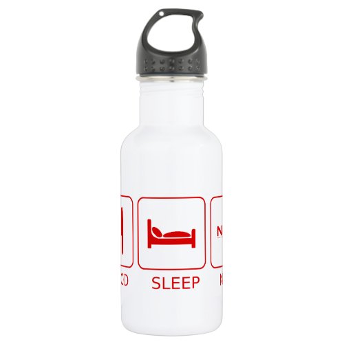 Food Sleep NCIS Water Bottle