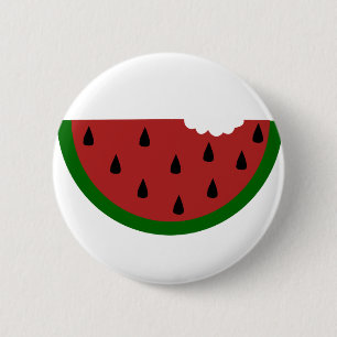 food slice fruit bitten watermelon pinback button