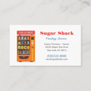Food Snack Vendor Vending Machine Service Business Card