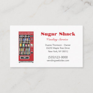 Food Snack Vendor Vending Machine Service  Business Card