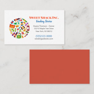 Food Snack Vendor Vending Machine Service Business Card