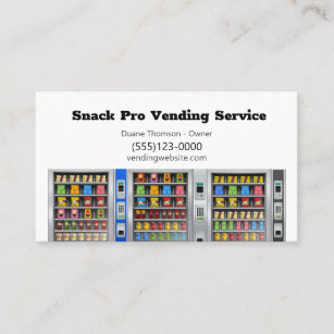 Food Snack Vendor Vending Machine Service Business Card