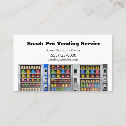 Food Snack Vendor Vending Machine Service Business Card