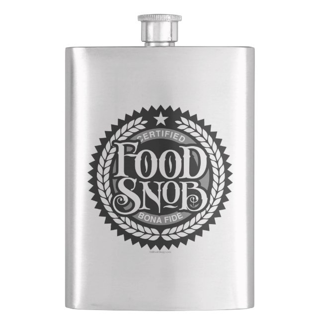 Food Snob - funny food lover Flask (Front)