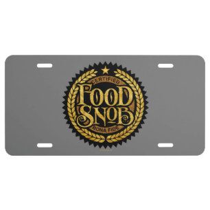 Food Snob - funny food lover License Plate