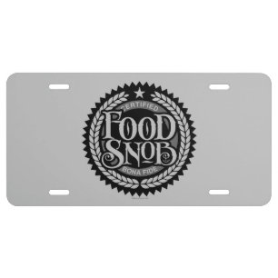 Food Snob - funny food lover License Plate