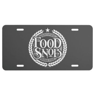 Food Snob - funny food lover License Plate