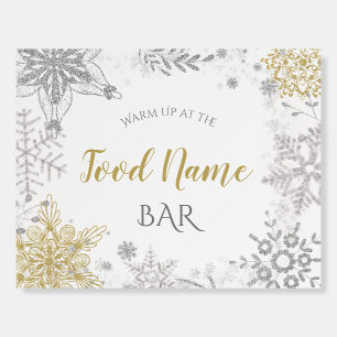 Food Station Winter Wonderland Silver Gold  Foam Board
