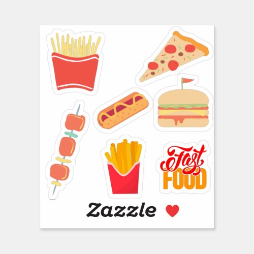 Food Stickers Pack Cute Fast Food Stickers