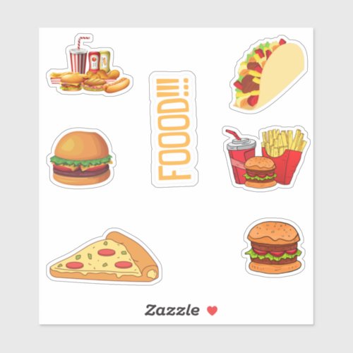 Food Stickers Pack Cute Fast Food Stickers