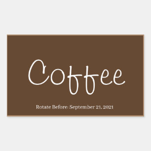 Food Storage Kitchen Stickers-Coffee Rectangular Sticker