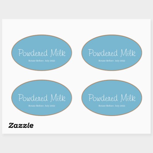 Food Storage Kitchen Stickers_Powdered Milk Oval Sticker