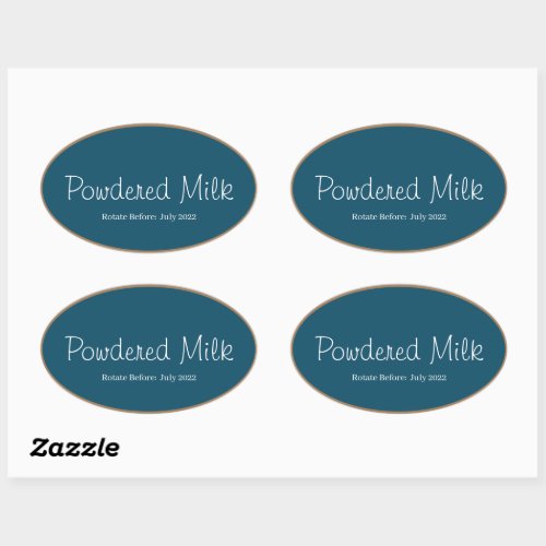 Food Storage Kitchen Stickers_Powdered Milk Oval Sticker