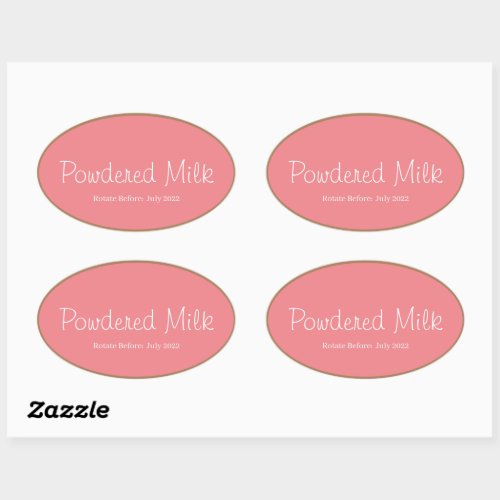 Food Storage Kitchen Stickers_Powdered Milk Oval Sticker