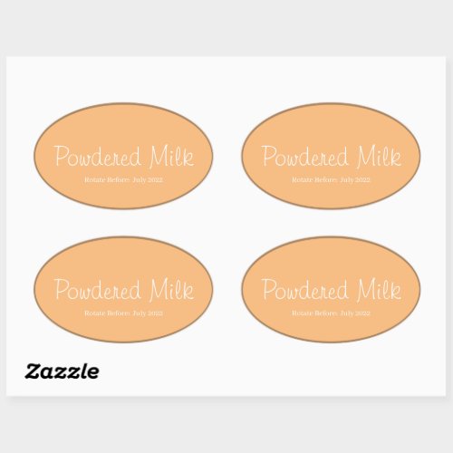 Food Storage Kitchen Stickers_Powdered Milk Oval Sticker