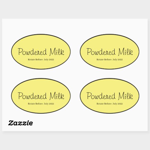 Food Storage Kitchen Stickers_Powdered Milk Oval Sticker