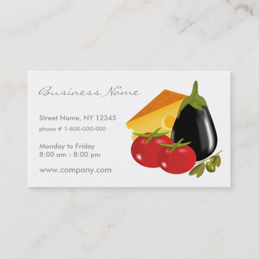 Customizable Food Store Business Card