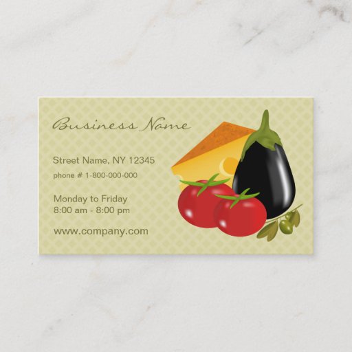 Customizable Food Store Business Card