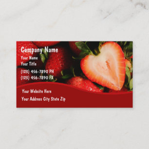 Food Strawberries Business Cards