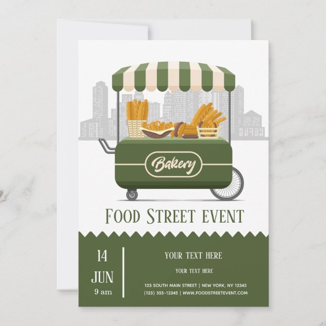 Food street bakery invitation (Front)