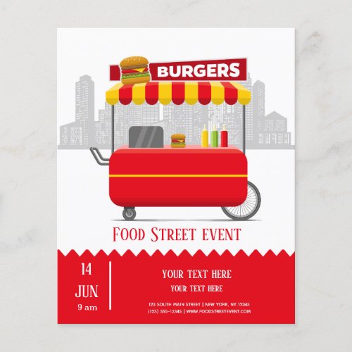 Food street burgers hamburgers flyer