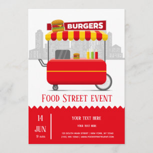 Food street burgers invitation