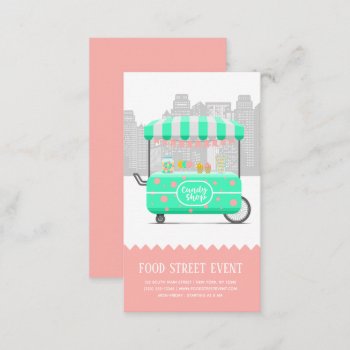 Food Street Candy Shop Business Card by celebrationideas at Zazzle