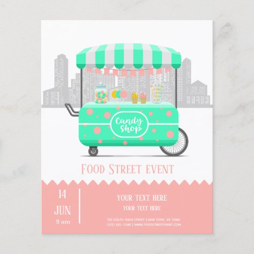 Food street candy shop flyer